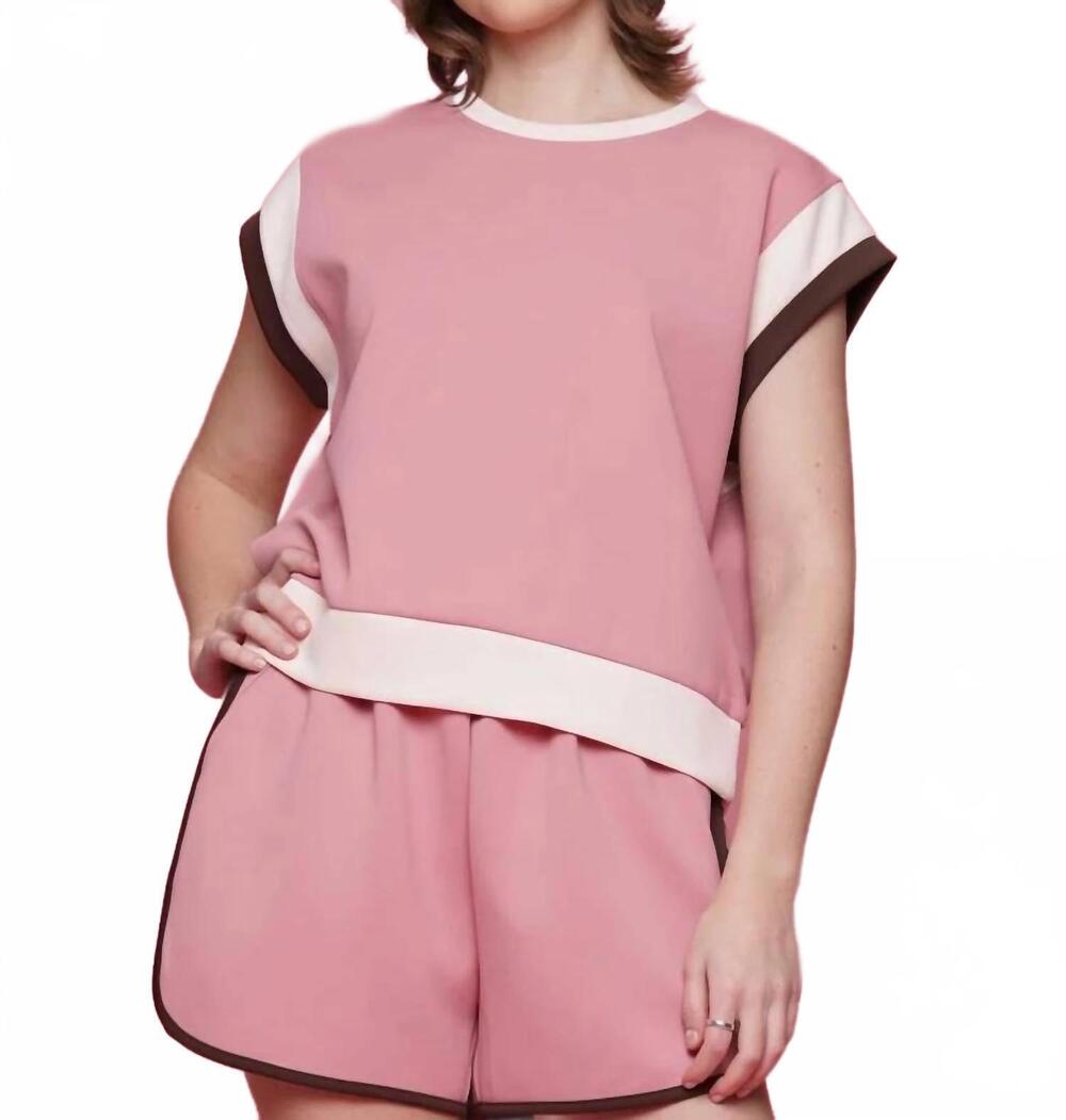 NEW WHY DRESS wide sleeve color block top